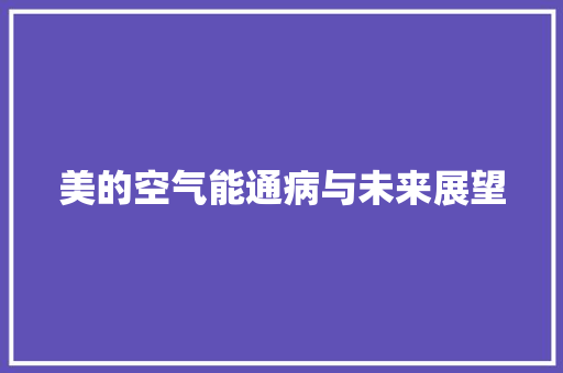 美的空气能通病与未来展望 综合便民