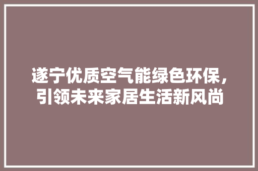 遂宁优质空气能绿色环保，引领未来家居生活新风尚
