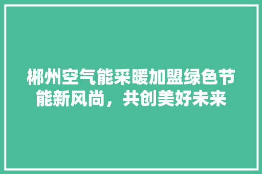 郴州空气能采暖加盟绿色节能新风尚，共创美好未来