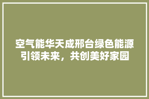 空气能华天成邢台绿色能源引领未来，共创美好家园