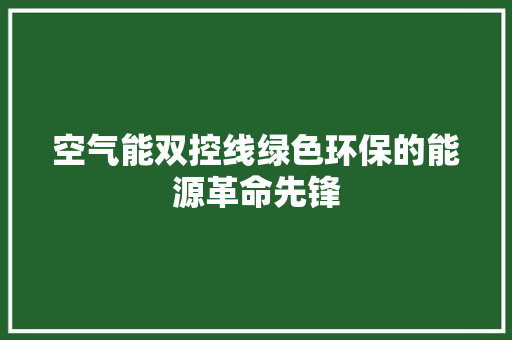 空气能双控线绿色环保的能源革命先锋