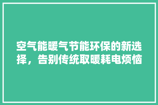 空气能暖气节能环保的新选择，告别传统取暖耗电烦恼