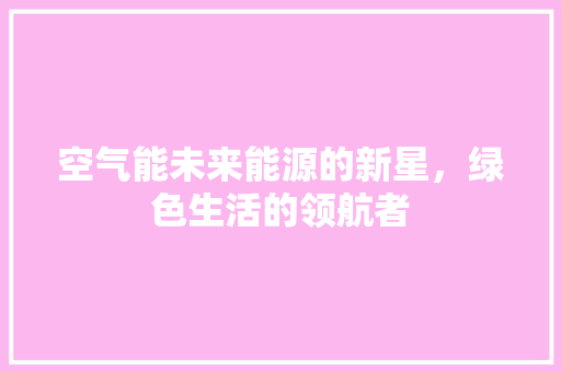 空气能未来能源的新星，绿色生活的领航者