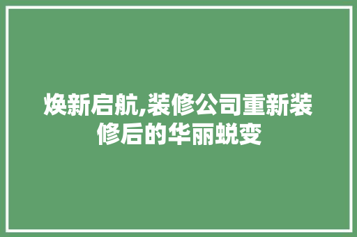 焕新启航,装修公司重新装修后的华丽蜕变 焕新启航,装修公司重新装修后的华丽蜕变 墙体维修