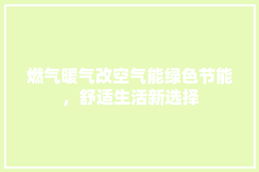 燃气暖气改空气能绿色节能，舒适生活新选择