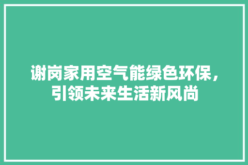 谢岗家用空气能绿色环保，引领未来生活新风尚