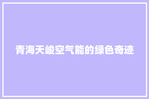 青海天峻空气能的绿色奇迹 墙体维修