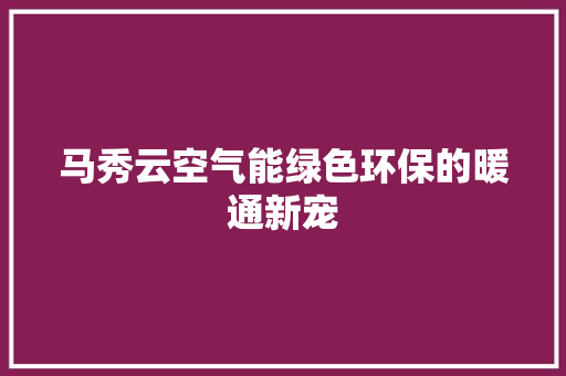 马秀云空气能绿色环保的暖通新宠