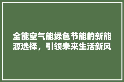 全能空气能绿色节能的新能源选择，引领未来生活新风尚