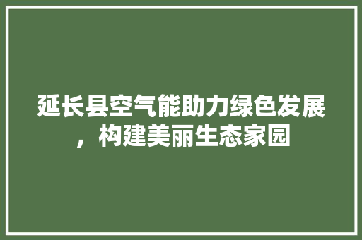 延长县空气能助力绿色发展，构建美丽生态家园 汽车维修