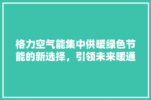 格力空气能集中供暖绿色节能的新选择，引领未来暖通革命