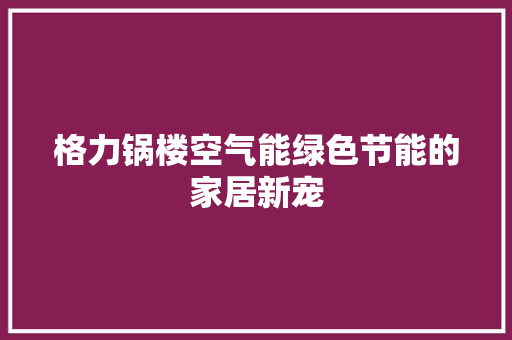 格力锅楼空气能绿色节能的家居新宠