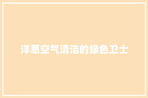 洋葱空气清洁的绿色卫士 厨房维修