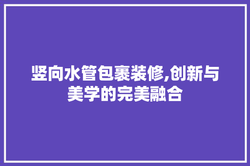 竖向水管包裹装修,创新与美学的完美融合 竖向水管包裹装修,创新与美学的完美融合 厨房维修