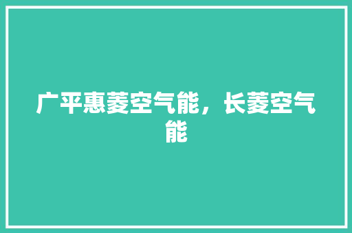广平惠菱空气能，长菱空气能 综合便民