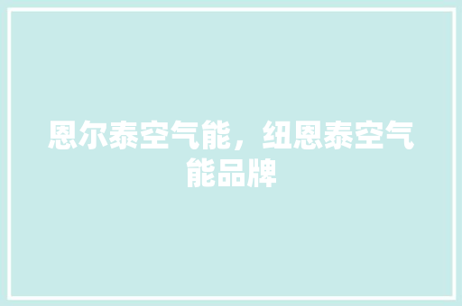 恩尔泰空气能，纽恩泰空气能品牌 墙体维修