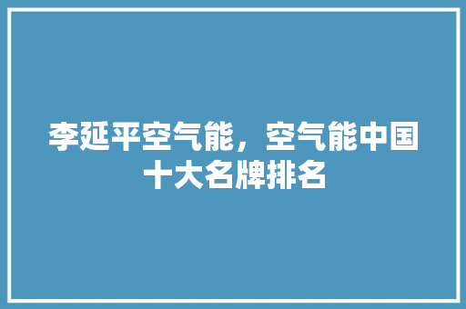 李延平空气能，空气能中国十大名牌排名