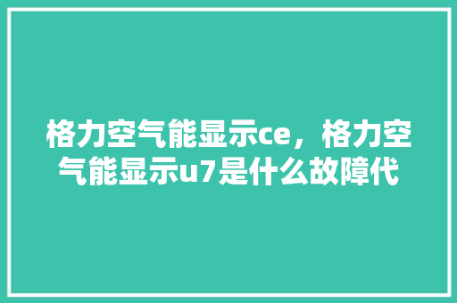 格力空气能显示ce，格力空气能显示u7是什么故障代码 汽车维修