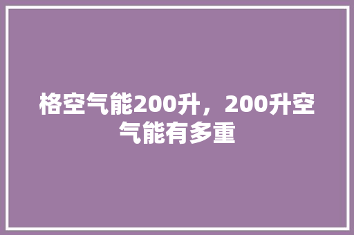 格空气能200升，200升空气能有多重 厨房维修