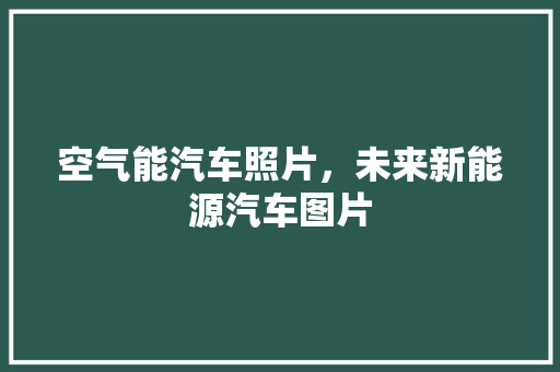 空气能汽车照片，未来新能源汽车图片