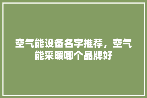 空气能设备名字推荐，空气能采暖哪个品牌好 墙体维修