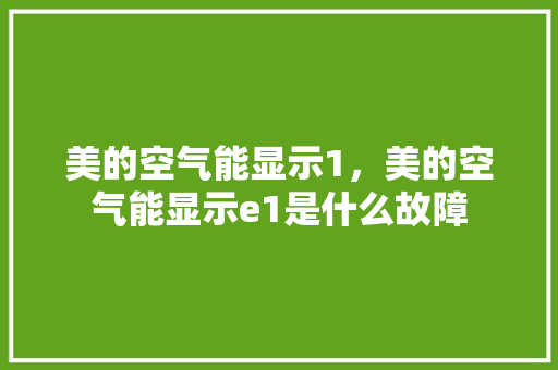 美的空气能显示1，美的空气能显示e1是什么故障