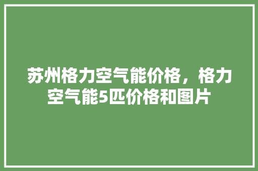 苏州格力空气能价格，格力空气能5匹价格和图片 汽车维修