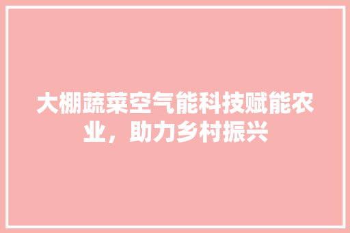 大棚蔬菜空气能科技赋能农业，助力乡村振兴