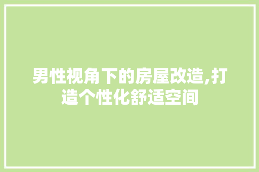 男性视角下的房屋改造,打造个性化舒适空间 男性视角下的房屋改造,打造个性化舒适空间 墙体维修