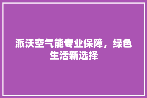 派沃空气能专业保障，绿色生活新选择