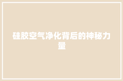 硅胶空气净化背后的神秘力量 墙体维修