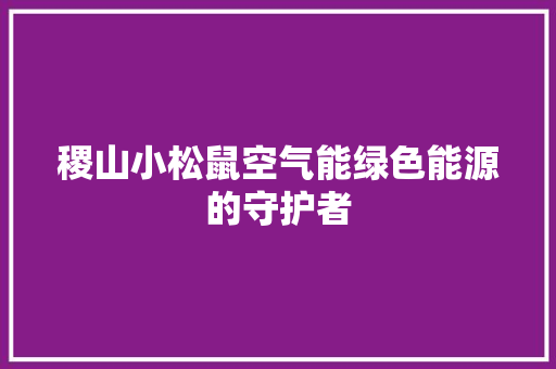 稷山小松鼠空气能绿色能源的守护者
