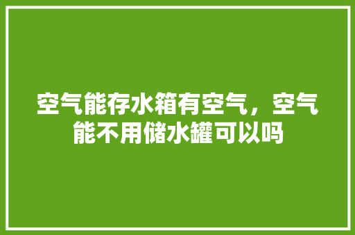 空气能存水箱有空气，空气能不用储水罐可以吗 家电维修