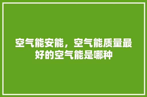 空气能安能，空气能质量最好的空气能是哪种 家电维修