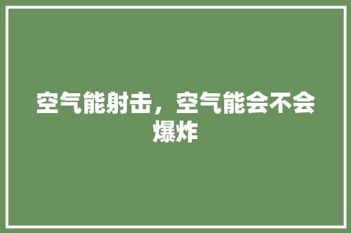 空气能射击，空气能会不会爆炸