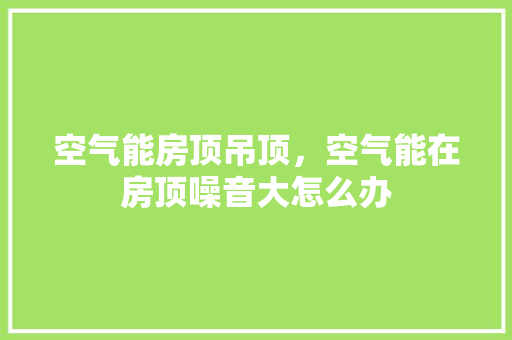 空气能房顶吊顶，空气能在房顶噪音大怎么办 厨房维修