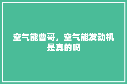 空气能曹哥，空气能发动机是真的吗