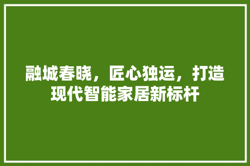 融城春晓，匠心独运，打造现代智能家居新标杆 融城春晓，匠心独运，打造现代智能家居新标杆 汽车维修