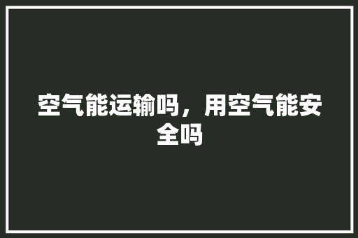 空气能运输吗，用空气能安全吗