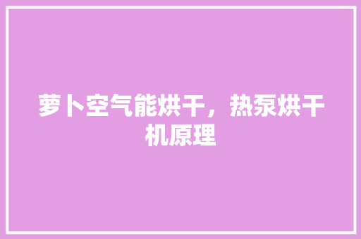 萝卜空气能烘干，热泵烘干机原理
