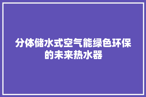 分体储水式空气能绿色环保的未来热水器 厨房维修