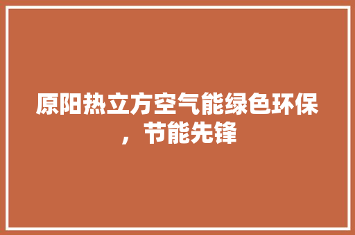 原阳热立方空气能绿色环保，节能先锋