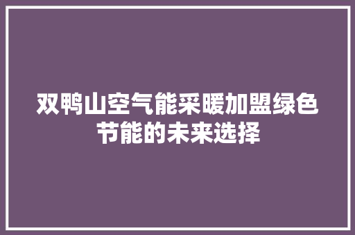 双鸭山空气能采暖加盟绿色节能的未来选择 综合便民