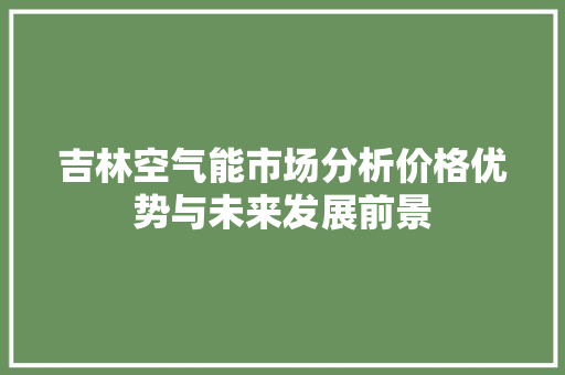 吉林空气能市场分析价格优势与未来发展前景 厨房维修