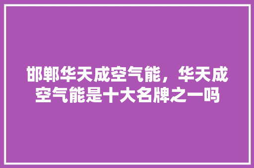 邯郸华天成空气能，华天成空气能是十大名牌之一吗
