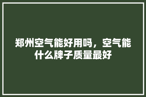 郑州空气能好用吗，空气能什么牌子质量最好 厨房维修