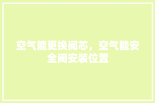 空气能更换阀芯，空气能安全阀安装位置 综合便民