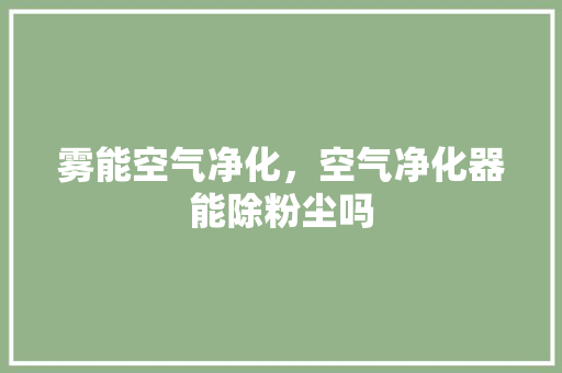 雾能空气净化，空气净化器能除粉尘吗
