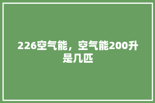 226空气能，空气能200升是几匹 厨房维修