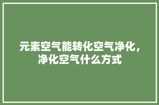 元素空气能转化空气净化，净化空气什么方式 墙体维修